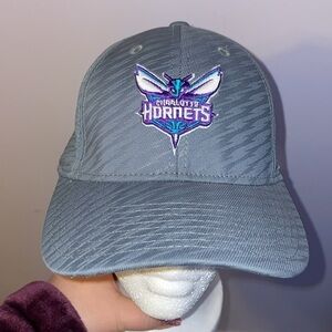 Adidas Gray Charlotte Hornets Climalite Fitted Baseball Cap Hat size S/M